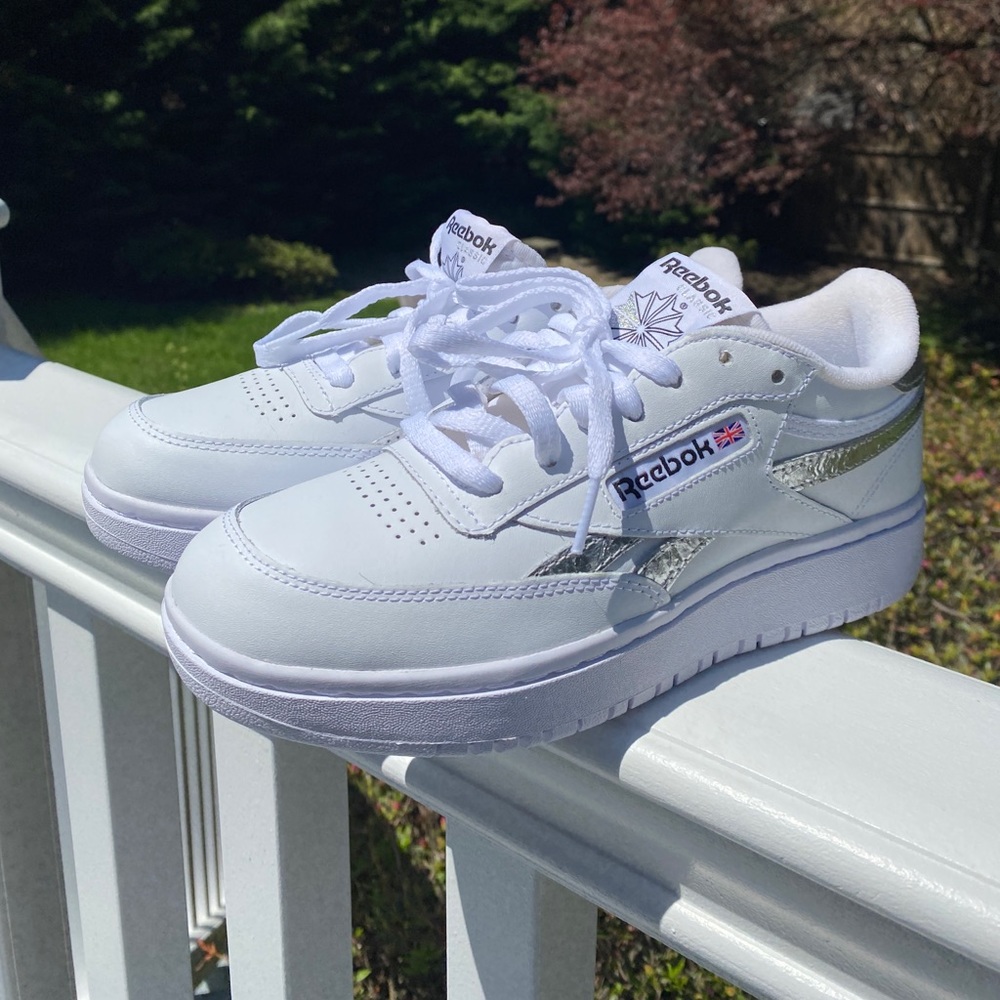 Reebok Club C Double- white + silver leather